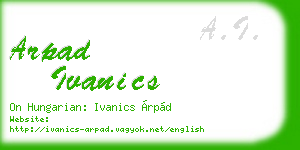 arpad ivanics business card